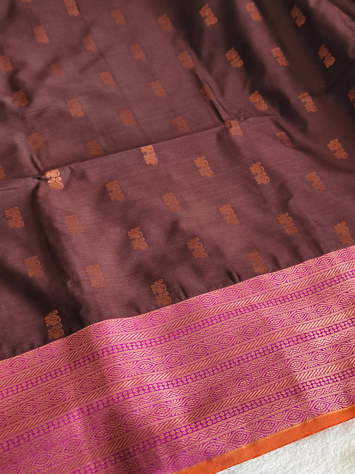 Dual shaded Luxury Soft Silk Saree with contrast blouse and rich pallu