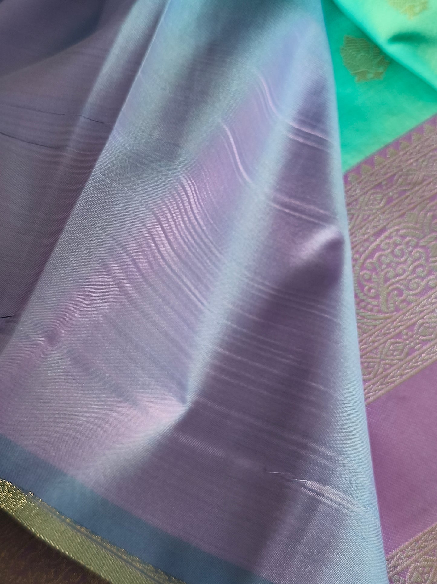 Kanchi Semi Silk Saree with contrast blouse