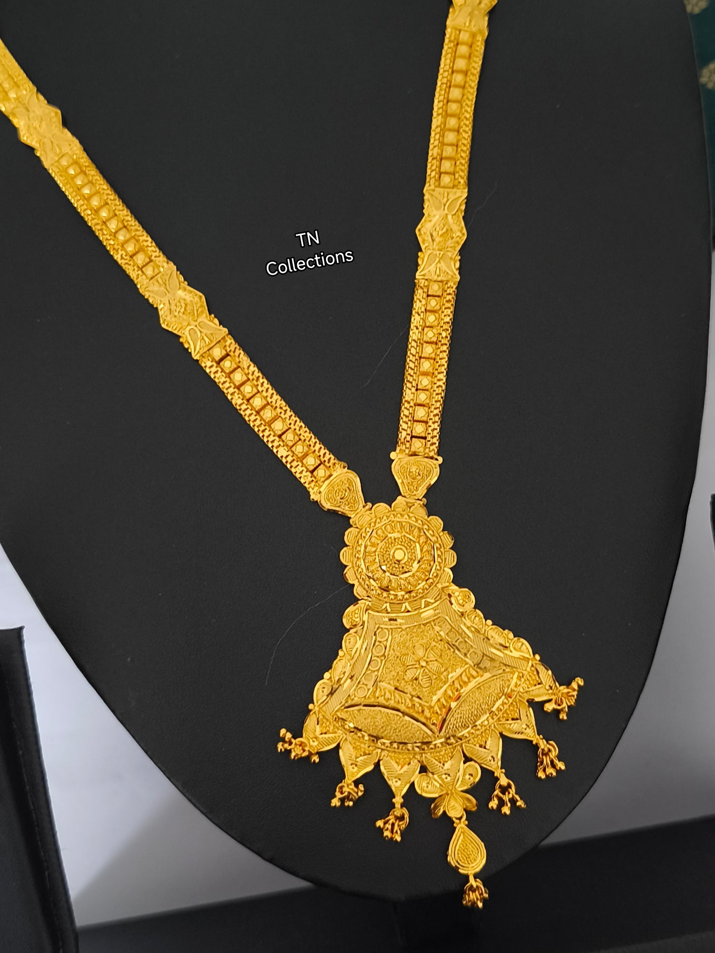 One gram gold forming Long Haaram Set