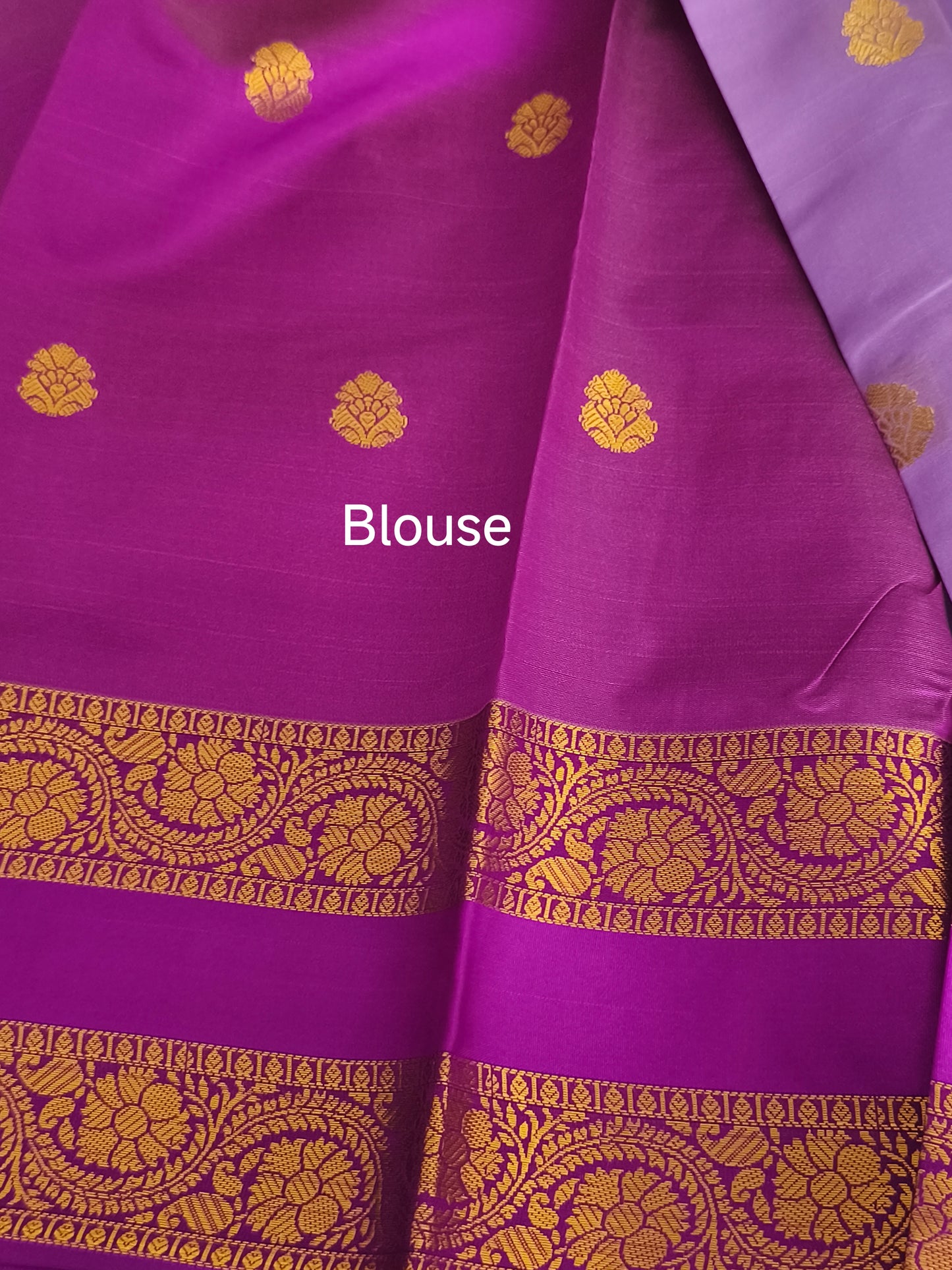 Purple Kanchi Semi Soft silk saree