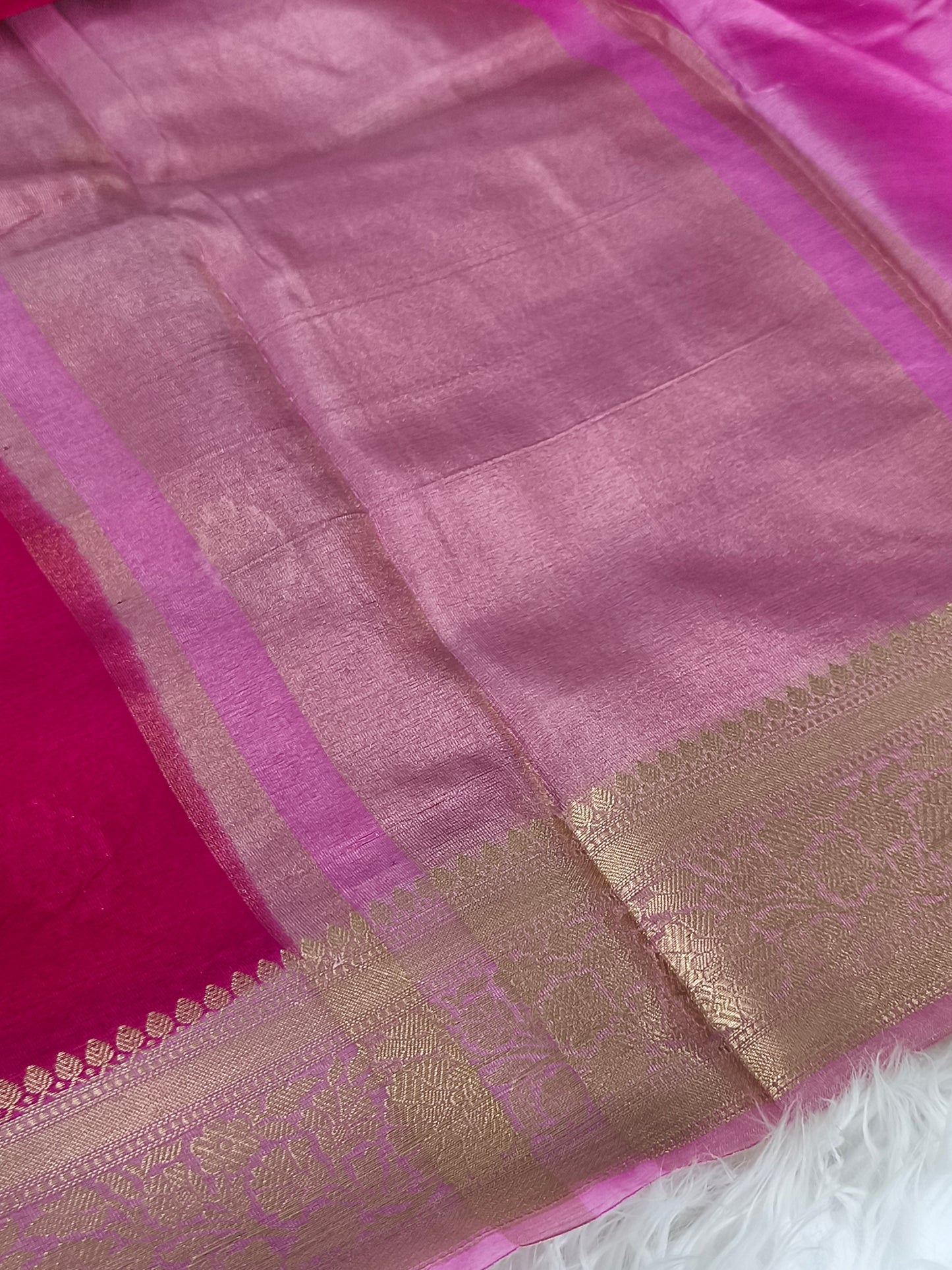 Banarasi Warm Silk Saree (Dark Pink)