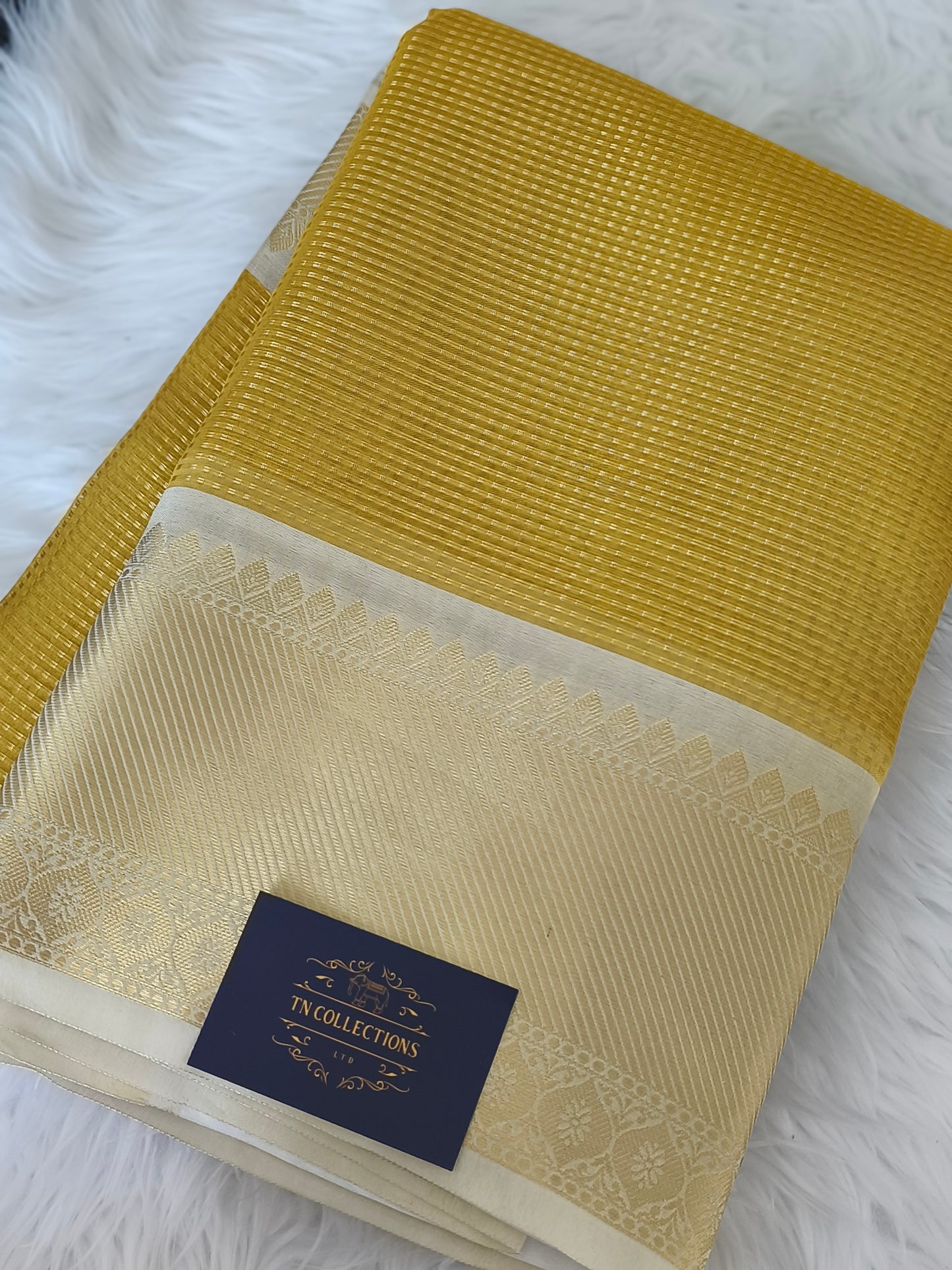 Gold finish Tissue silk saree