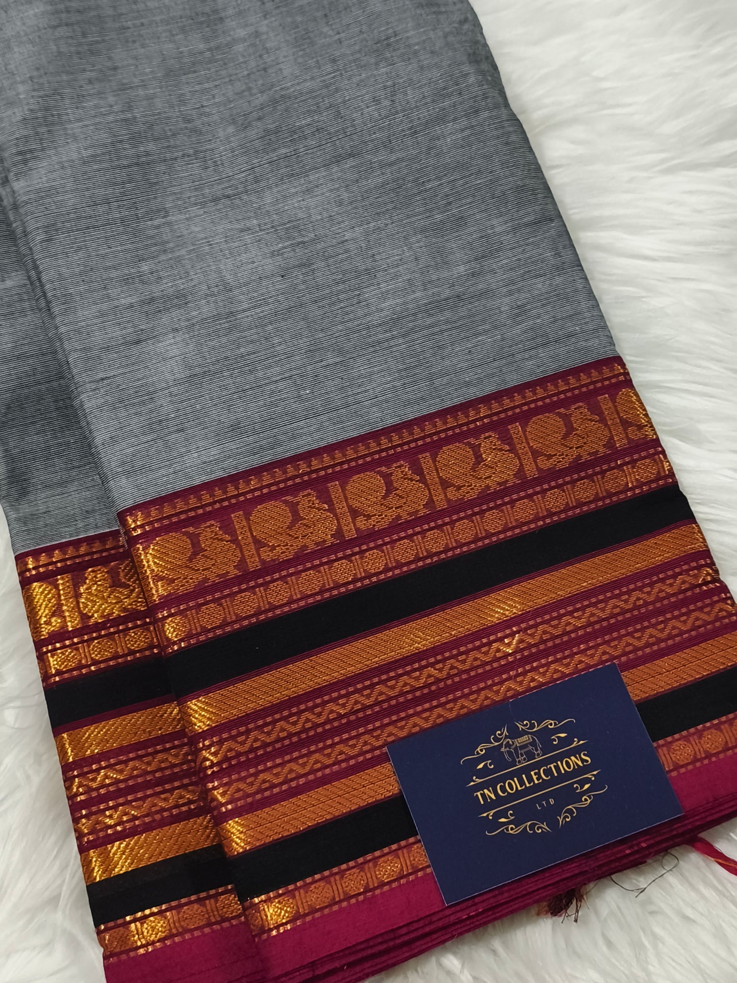 Pure Kanchi Cotton Saree with running blouse