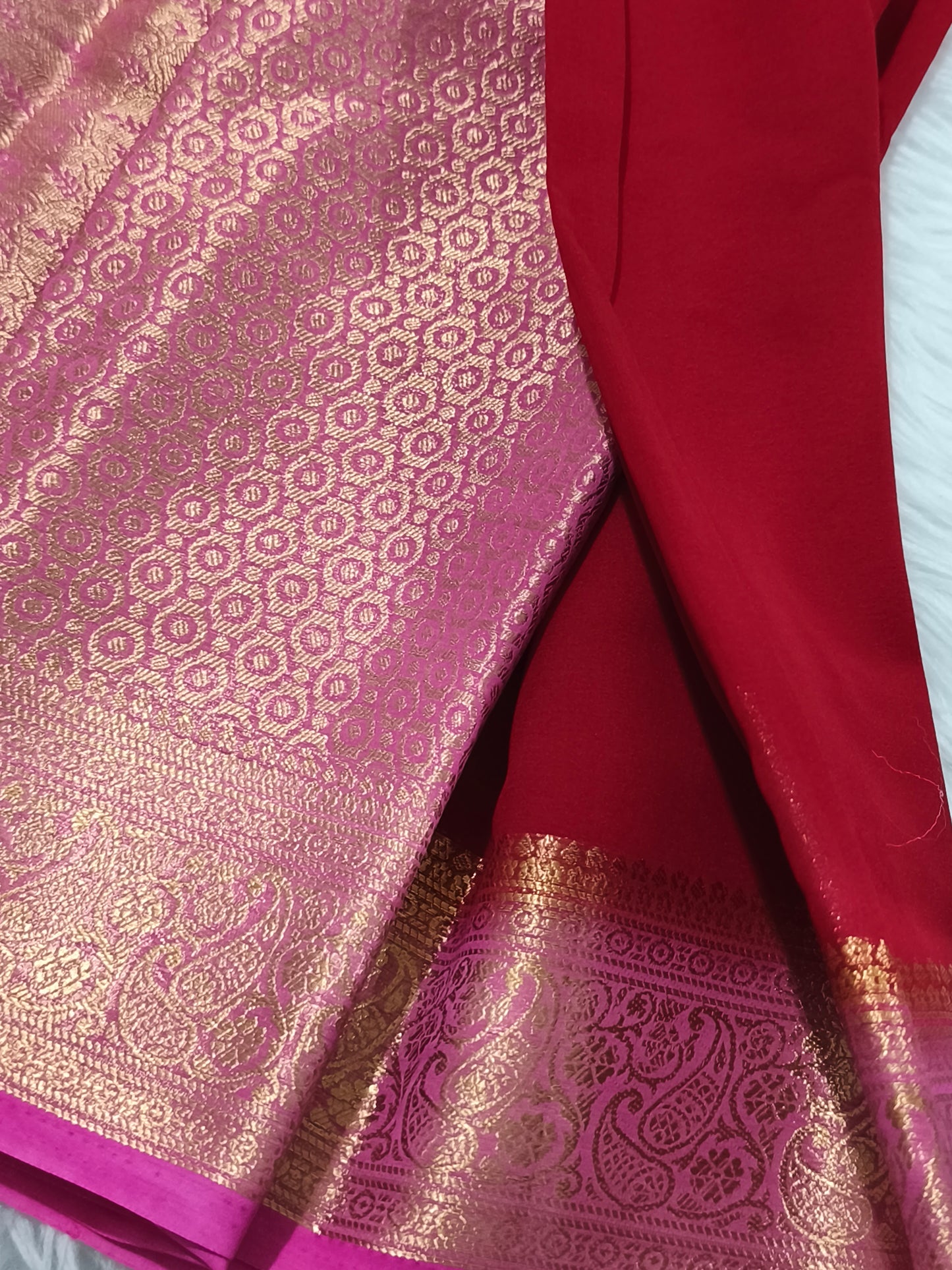 Red Chiffon Georgette Saree