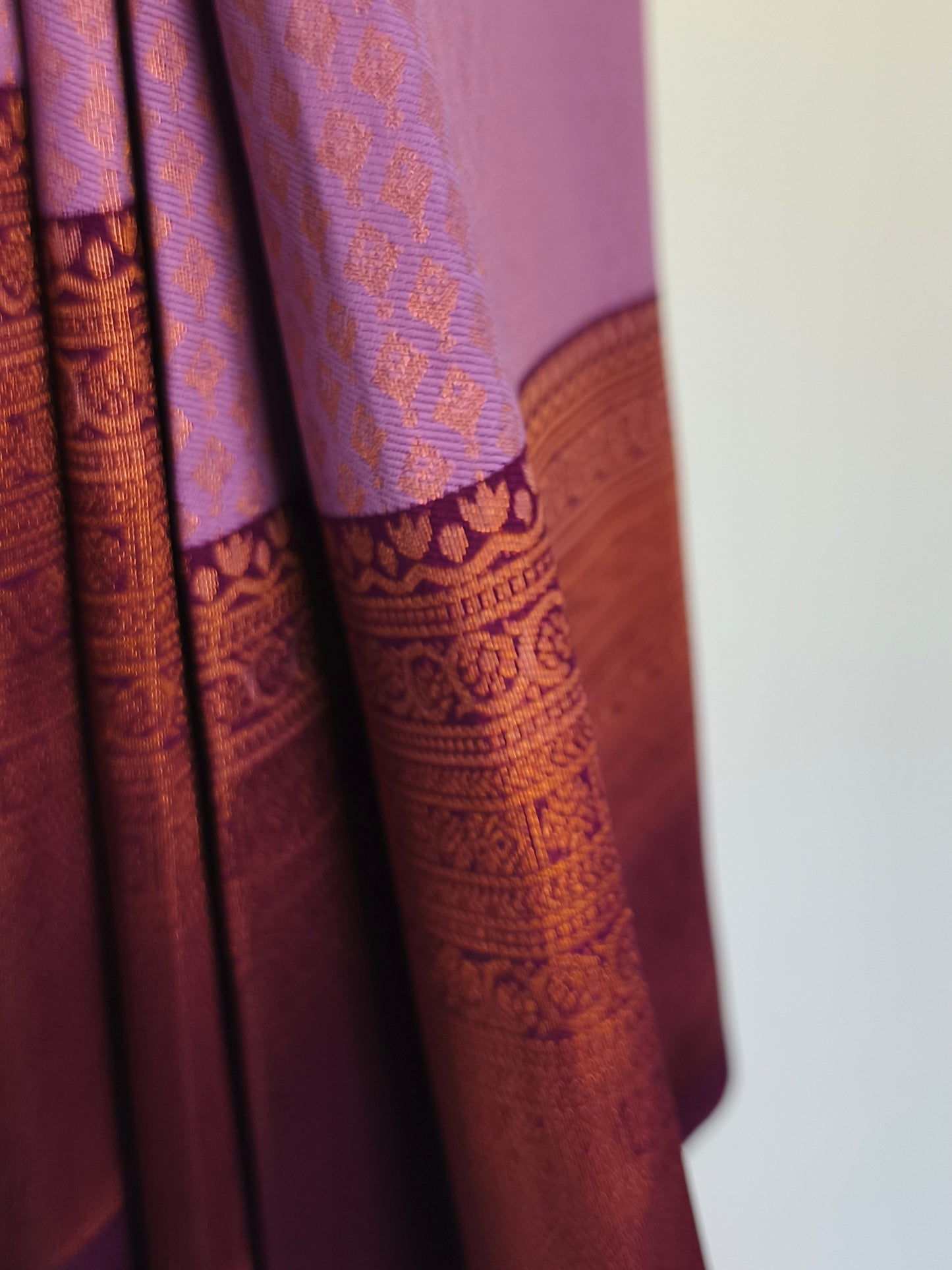 Kanchi Semi silk saree with contrast blouse and rich pallu