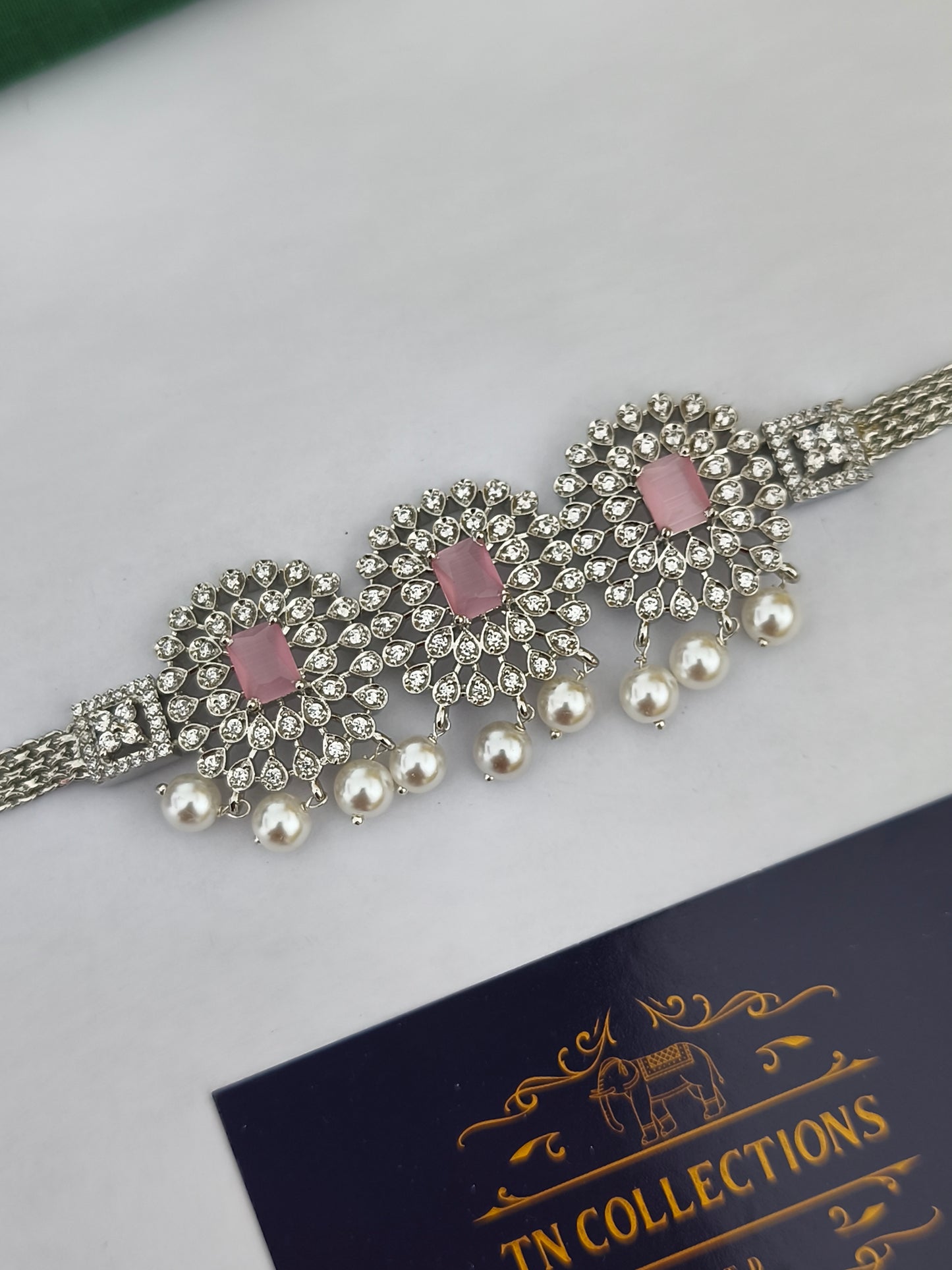Silver Finish Choker Necklace set
