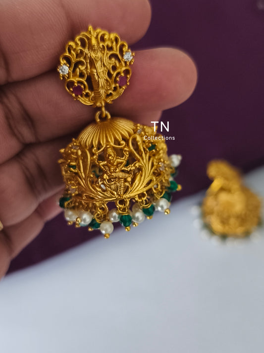 Matte Finish Traditional Earrings/Jhumka