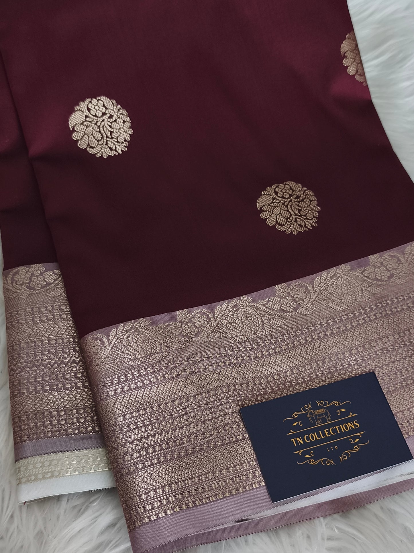Banarasi Semi Katan Semi Silk Saree (Maroon)