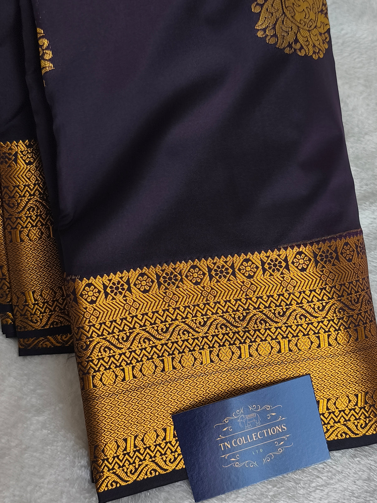 Dual shade Kanchi Soft Silk Saree( Deep Plum/Aubergine)