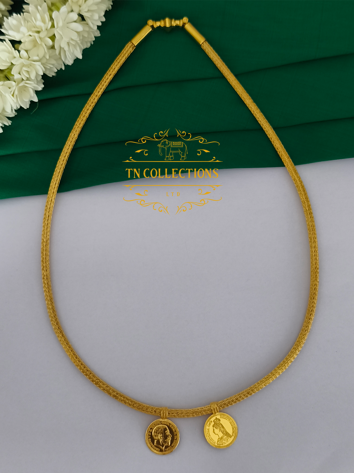 22ct Gold Plated Traditional Hindu Thalikodi with Coins (15- 19 Pawn thickness)