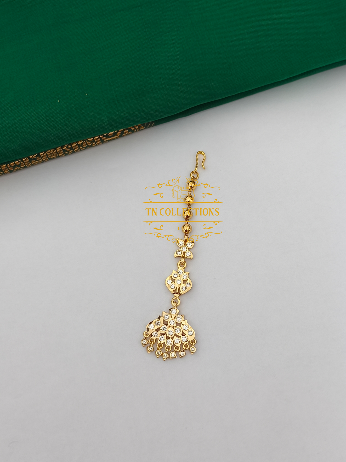 Micro Gold-Plated Tikka (Full white stones)