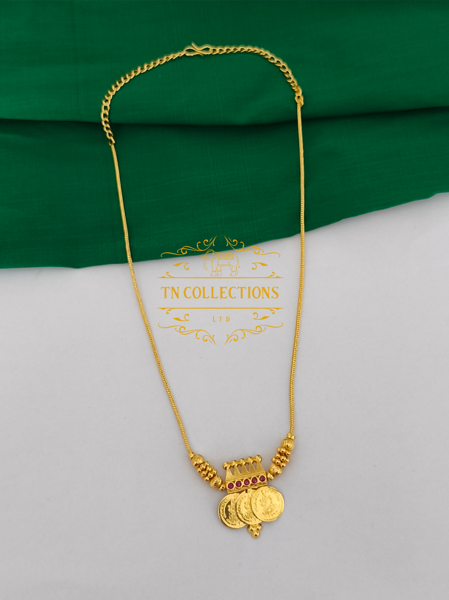Micro Gold-Plated Simple coin Necklace
