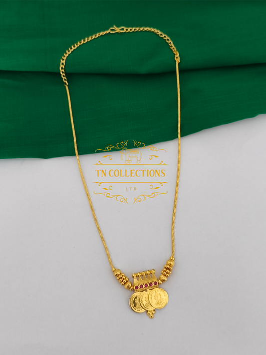 Micro Gold-Plated Simple coin Necklace