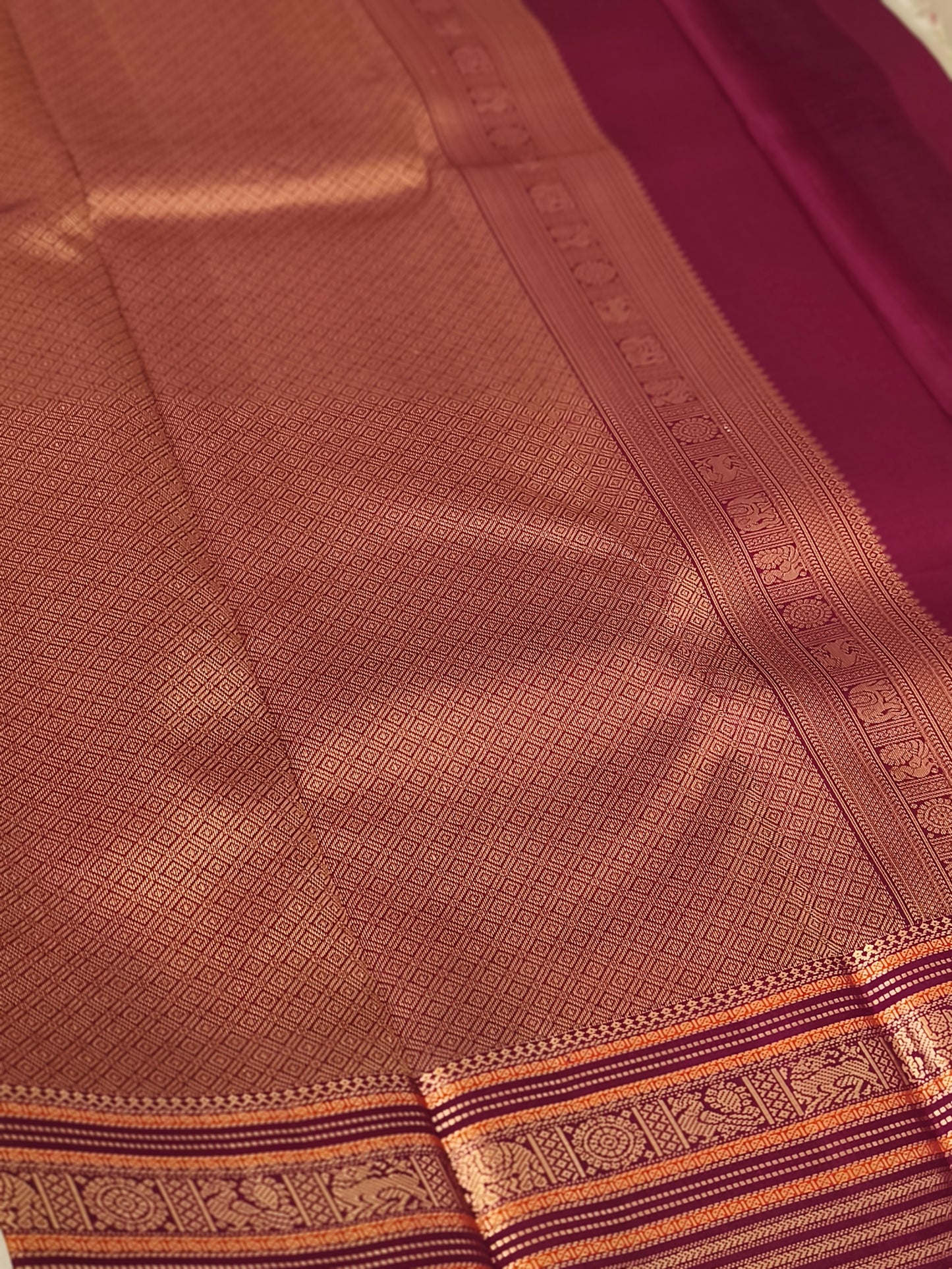 Pure handloom Kanchipuram Silk Saree( Off White)