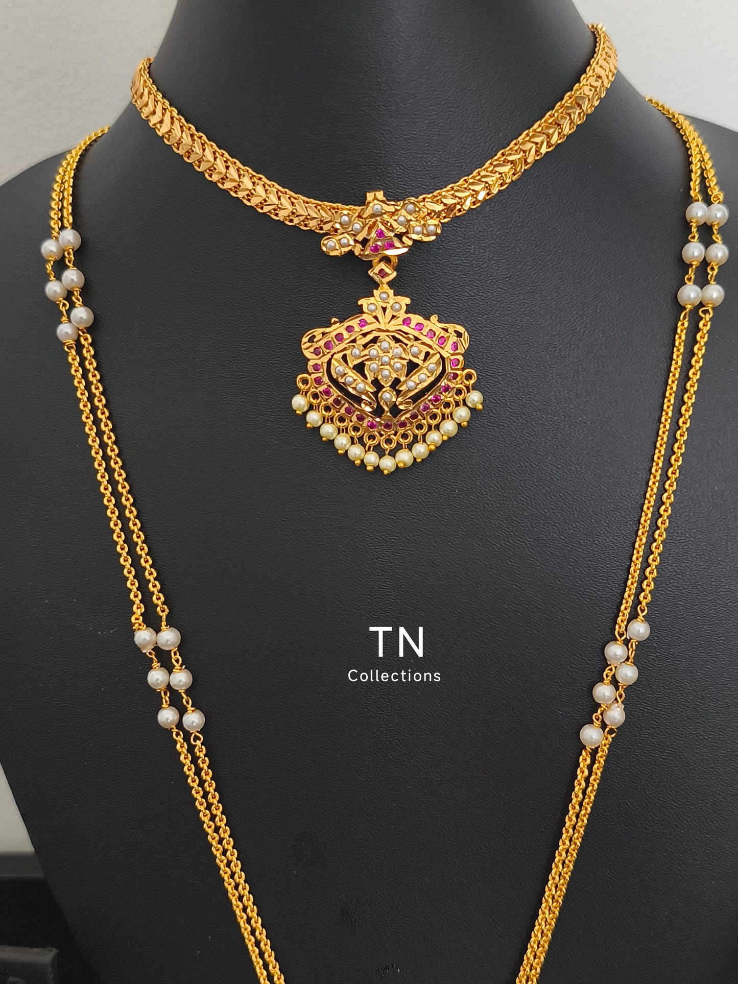 Micro gold plated Traditional Semi Bridal pathakkam Set