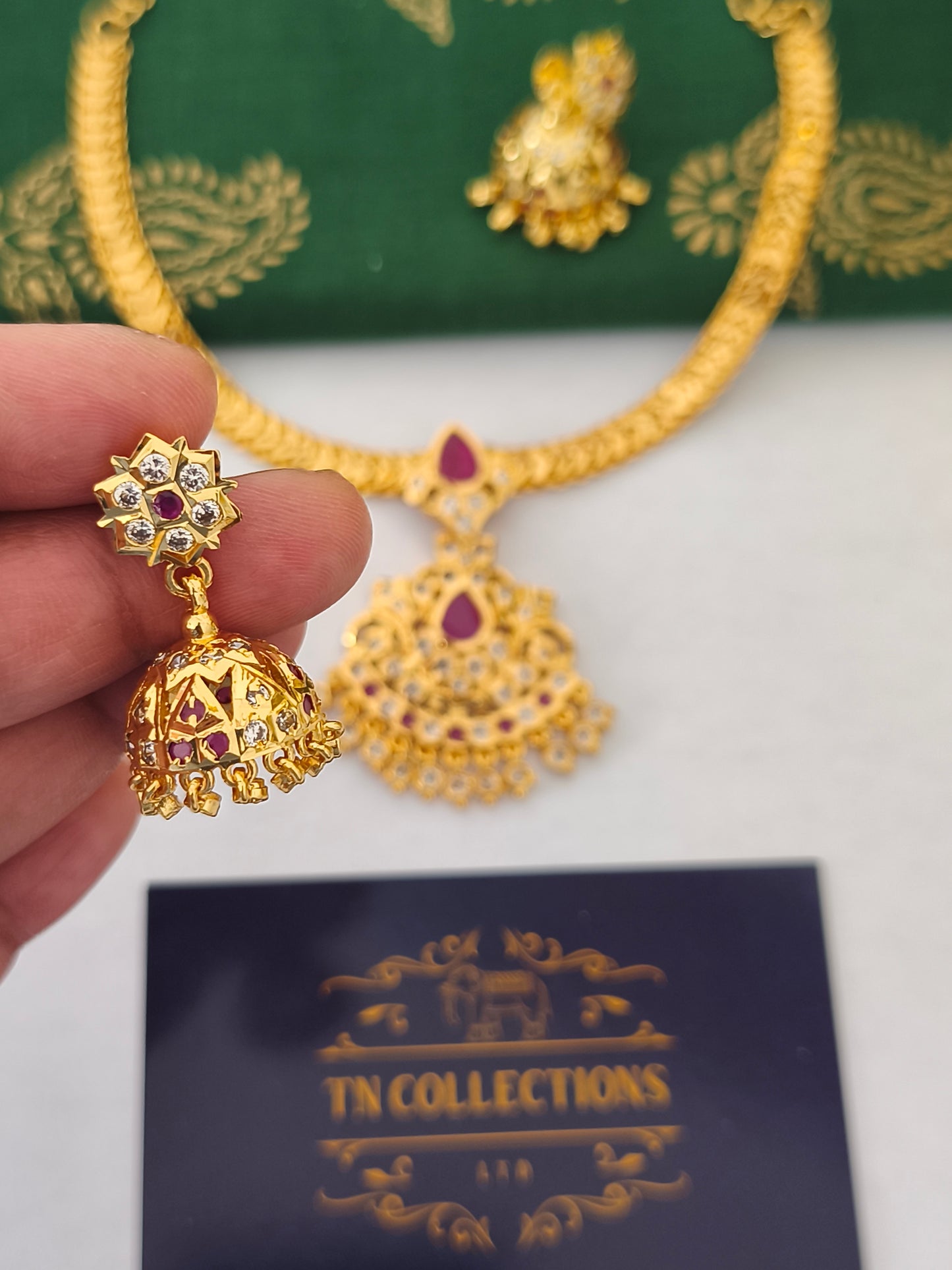 Micro gold Necklace Set (Attiyal)
