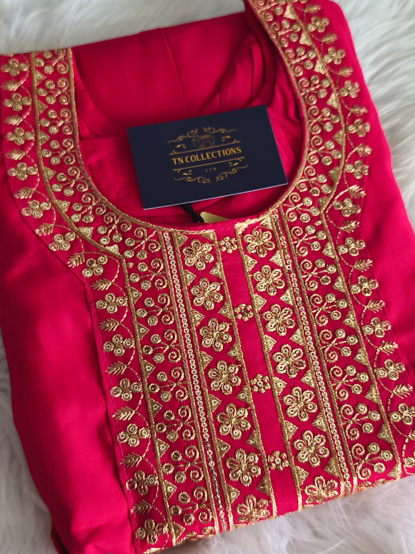 Readymade 3pcs Anarkali Type Shalwar (Hot Pink)