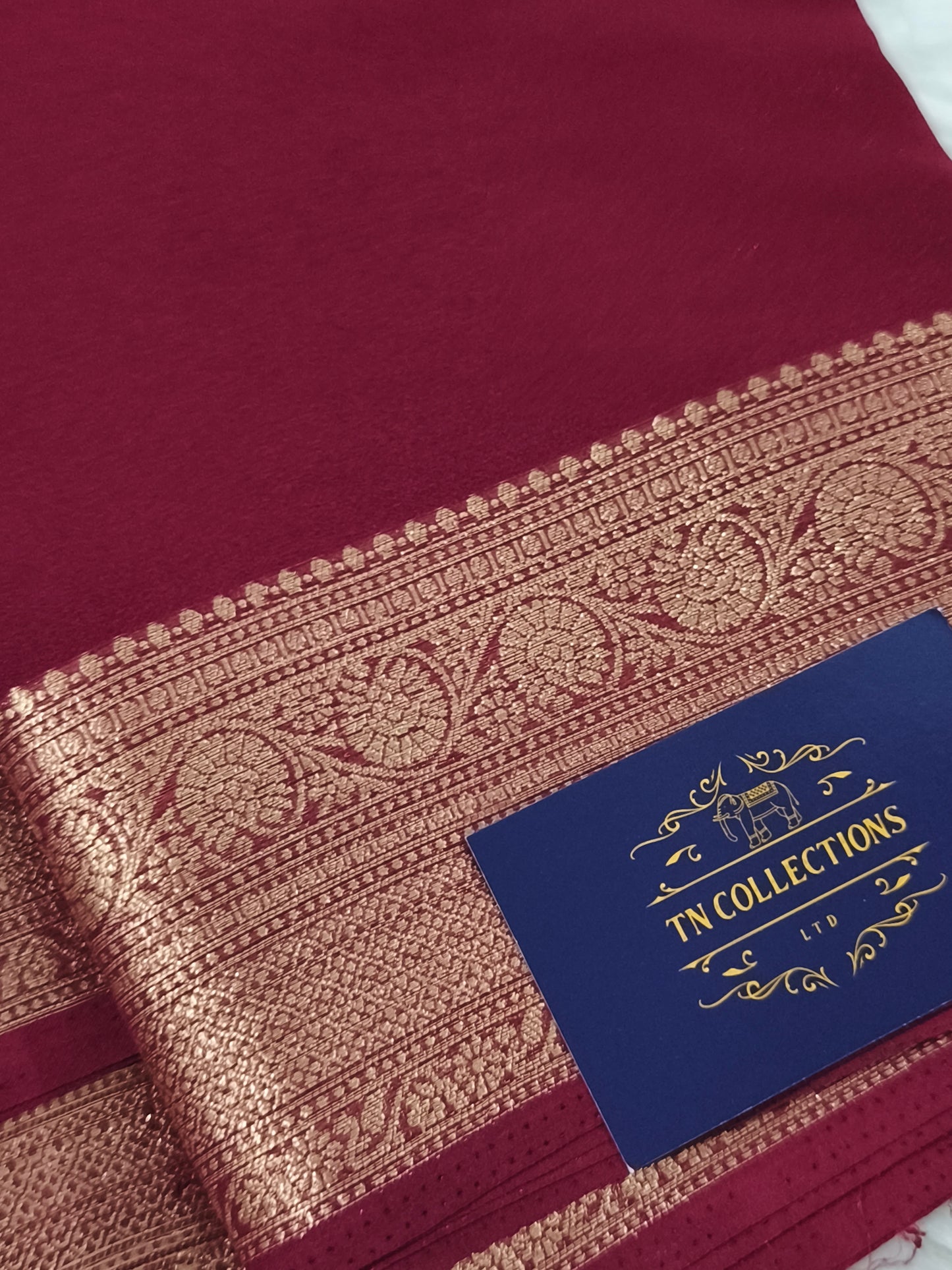 Maroon Chiffon Georgette saree