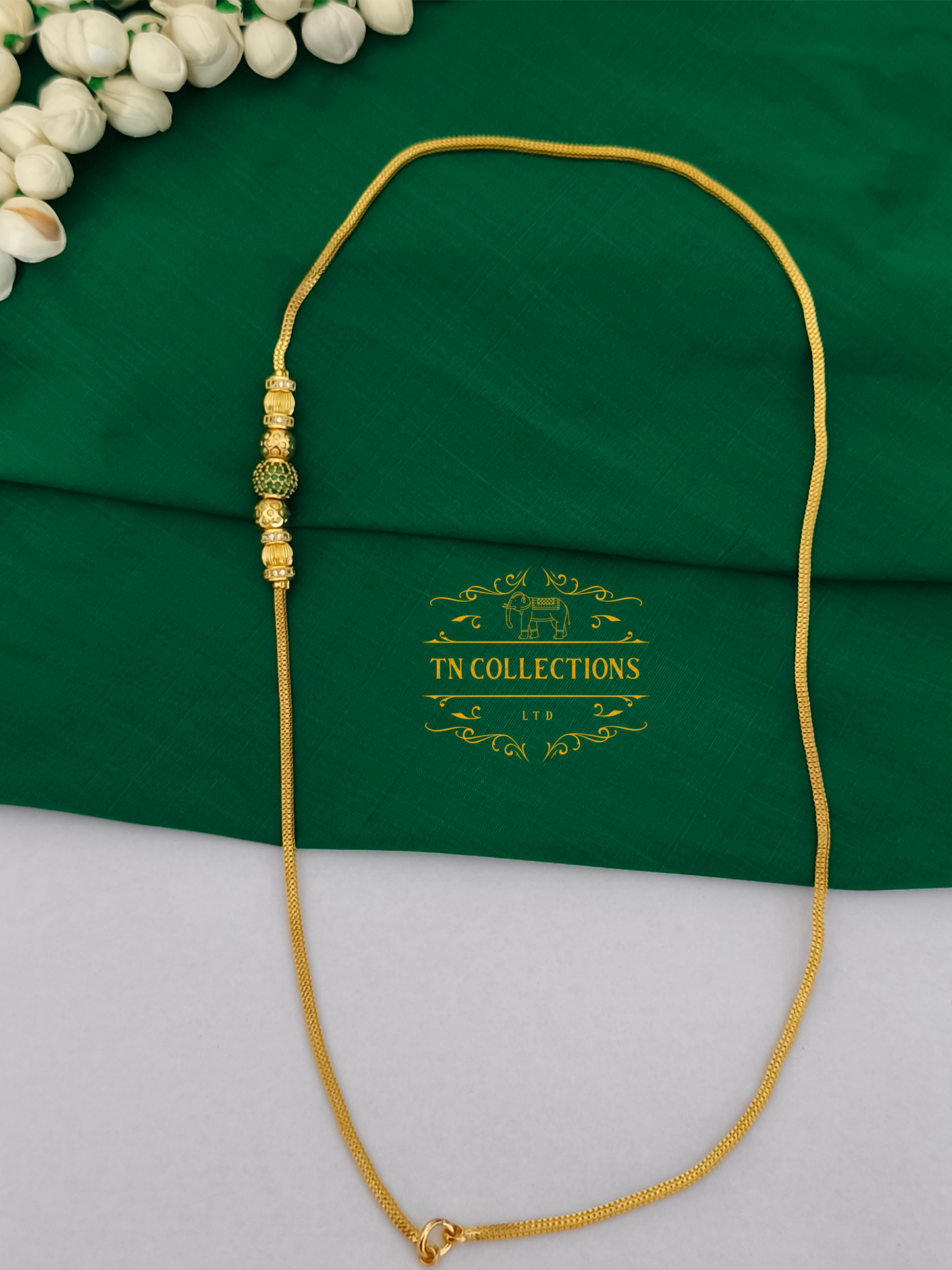 Gold Polished Mop Chain (Green)