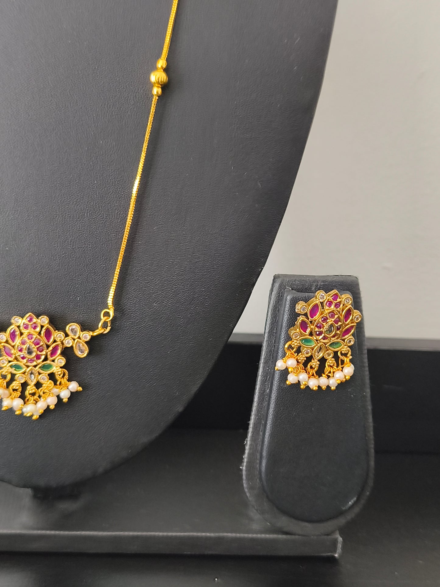 Gold Finish Lotus Chain