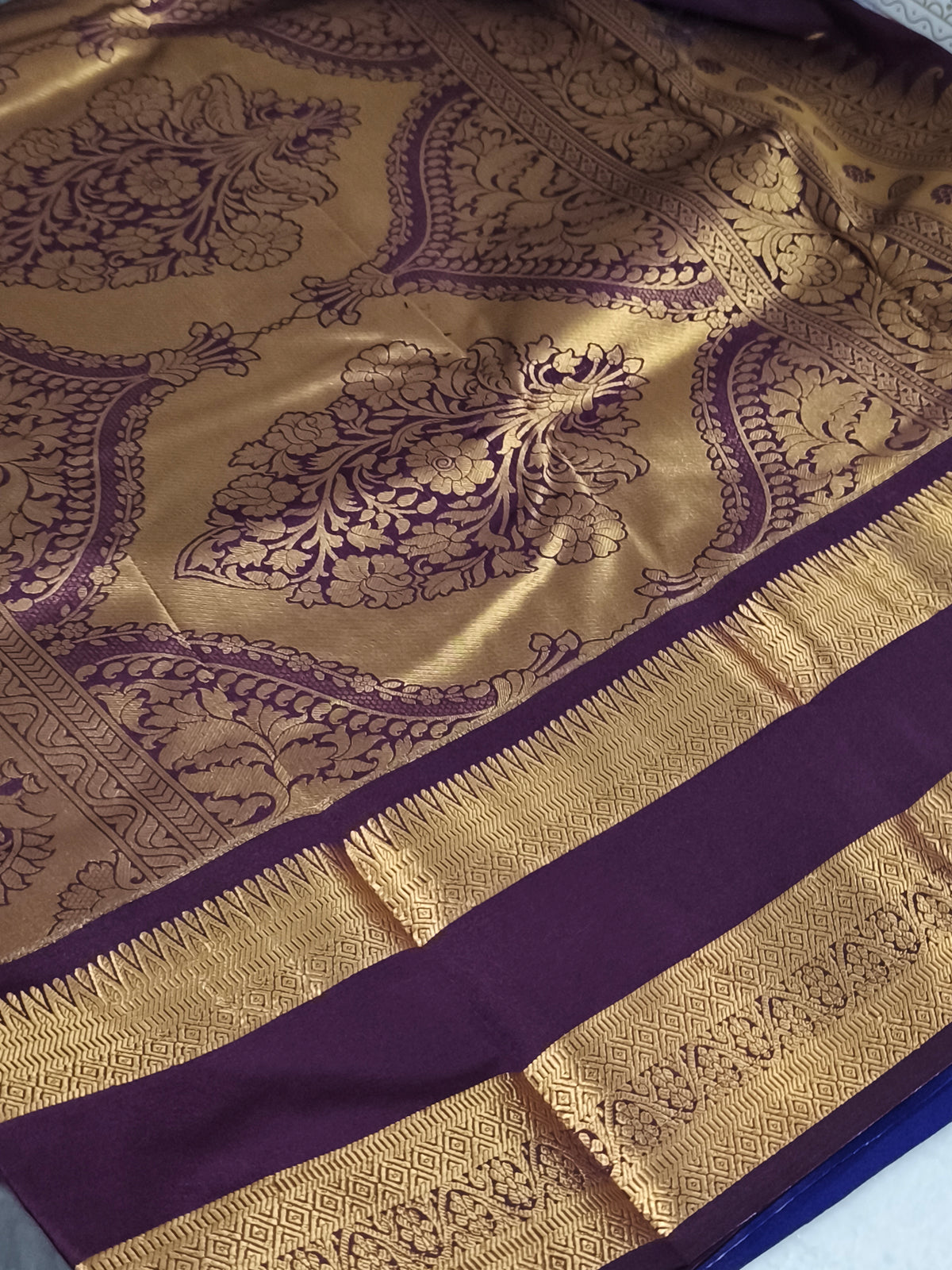 Trendy Semi Soft Silk Saree with contrast blouse and rich pallu