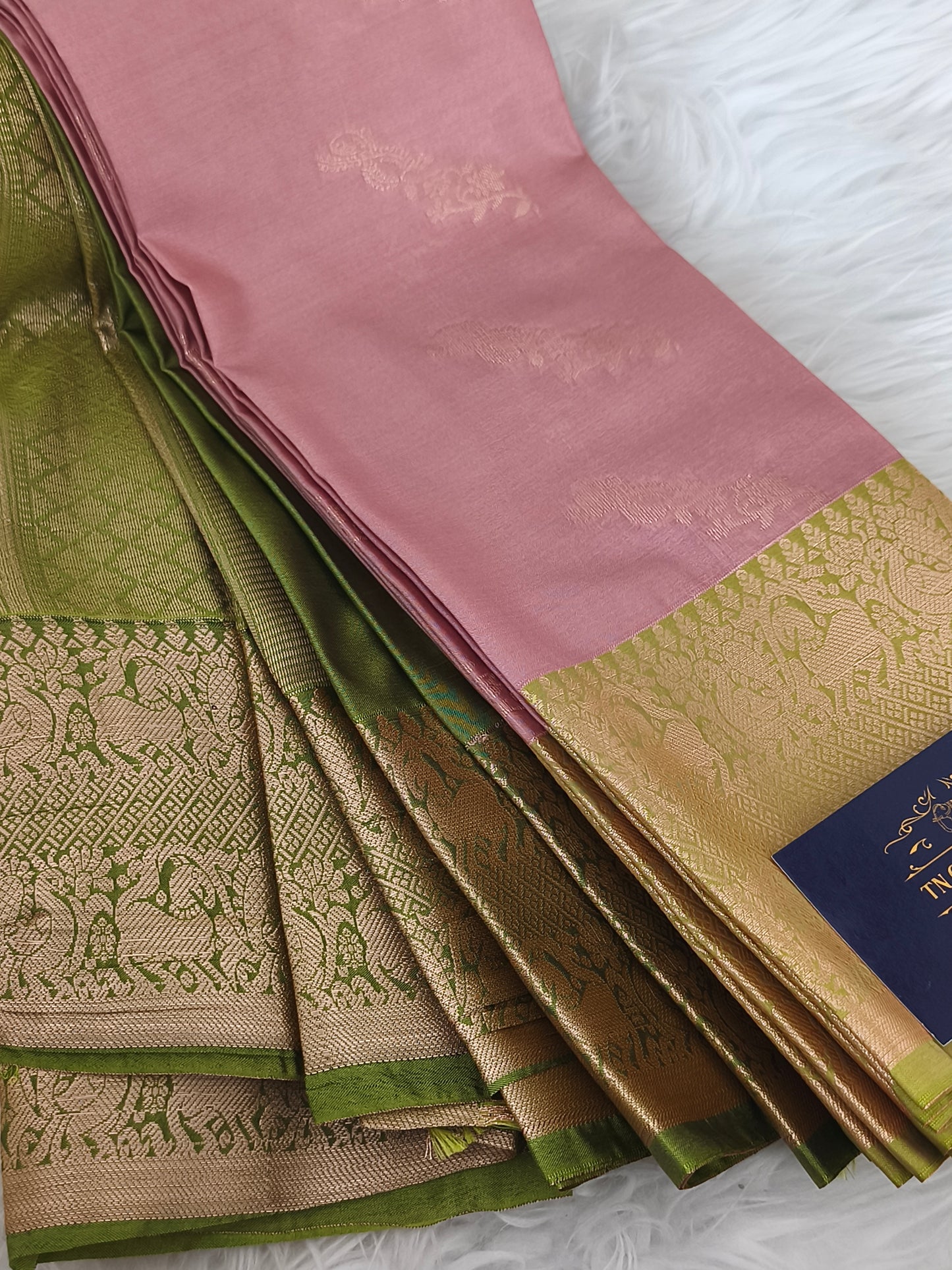 Dusty Pink Kanjivaram Semi Silk Saree