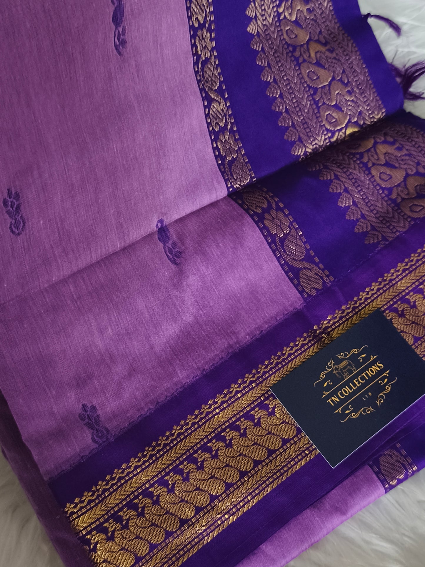 Lavender Purple Kalyani cotton Pattu Saree