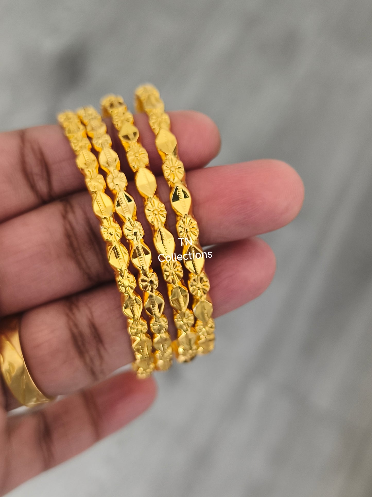 Micro Gold Plated Bombay Bangles Set (Size 2.6)