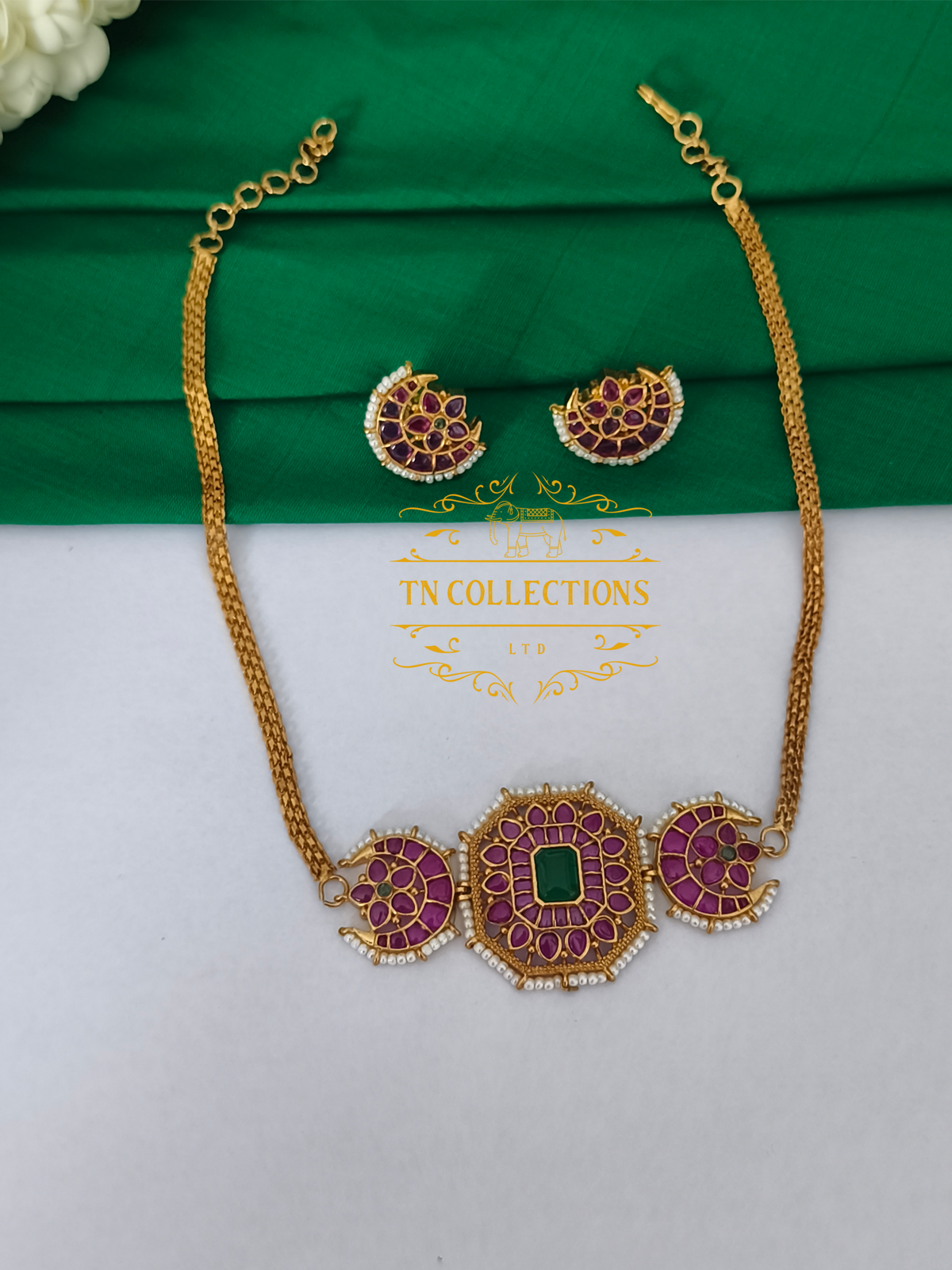 Antique Polish Real Kemp Choker necklace set