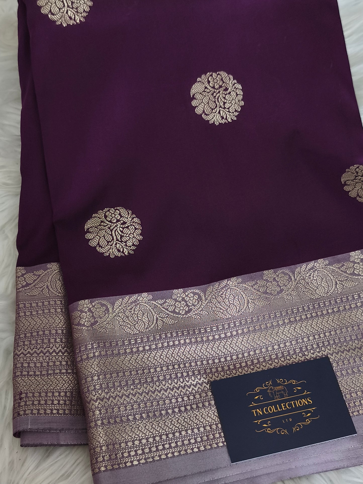 Banarasi Semi Katan Semi Silk Saree (Wine Purple)