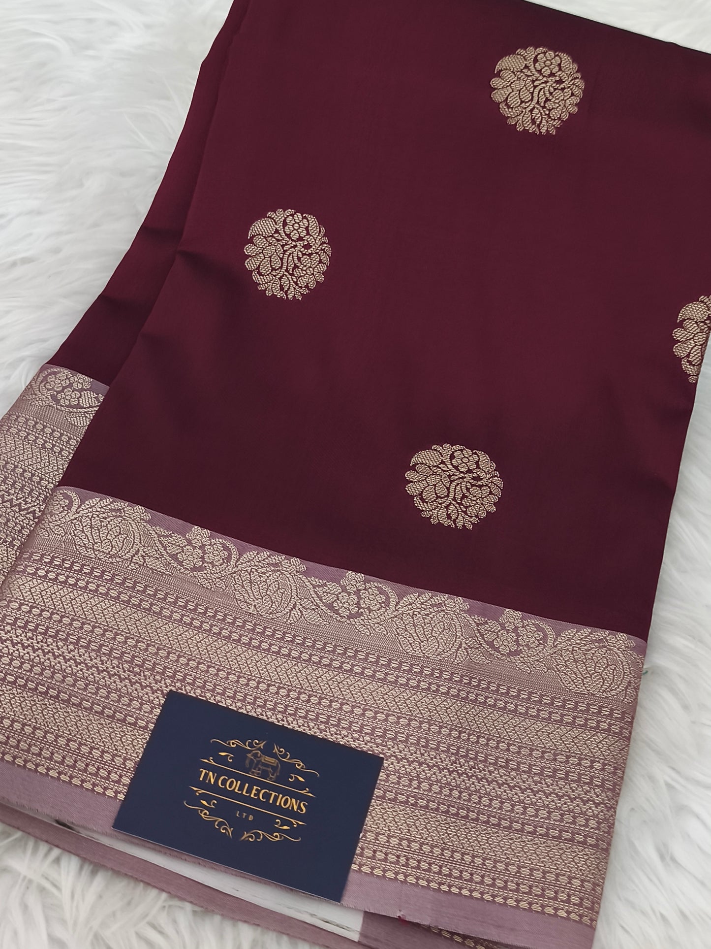 Banarasi Semi Katan Semi Silk Saree (Maroon)