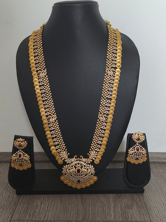 Designer haaram with earrings