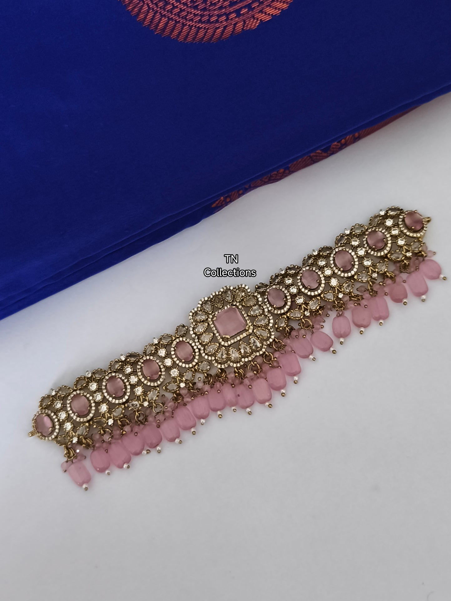 Victorian Polish Pink Choker Necklace Set