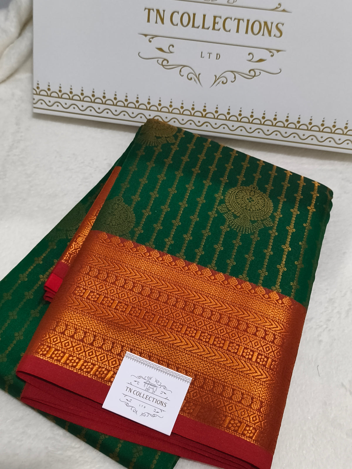 Kanchipuram vairaoosi Soft Silk Saree (Green)