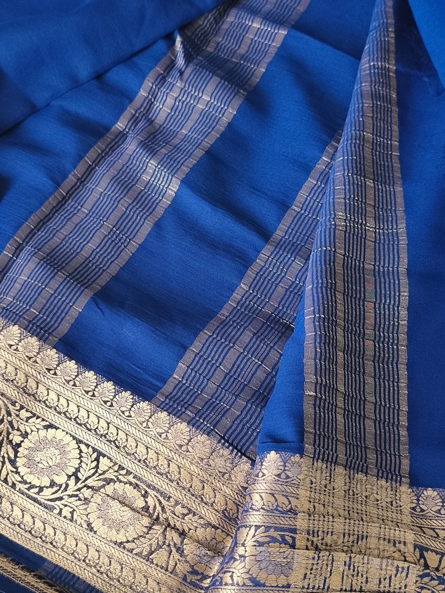 Blue Soft lightweight Chiffon Sarees
