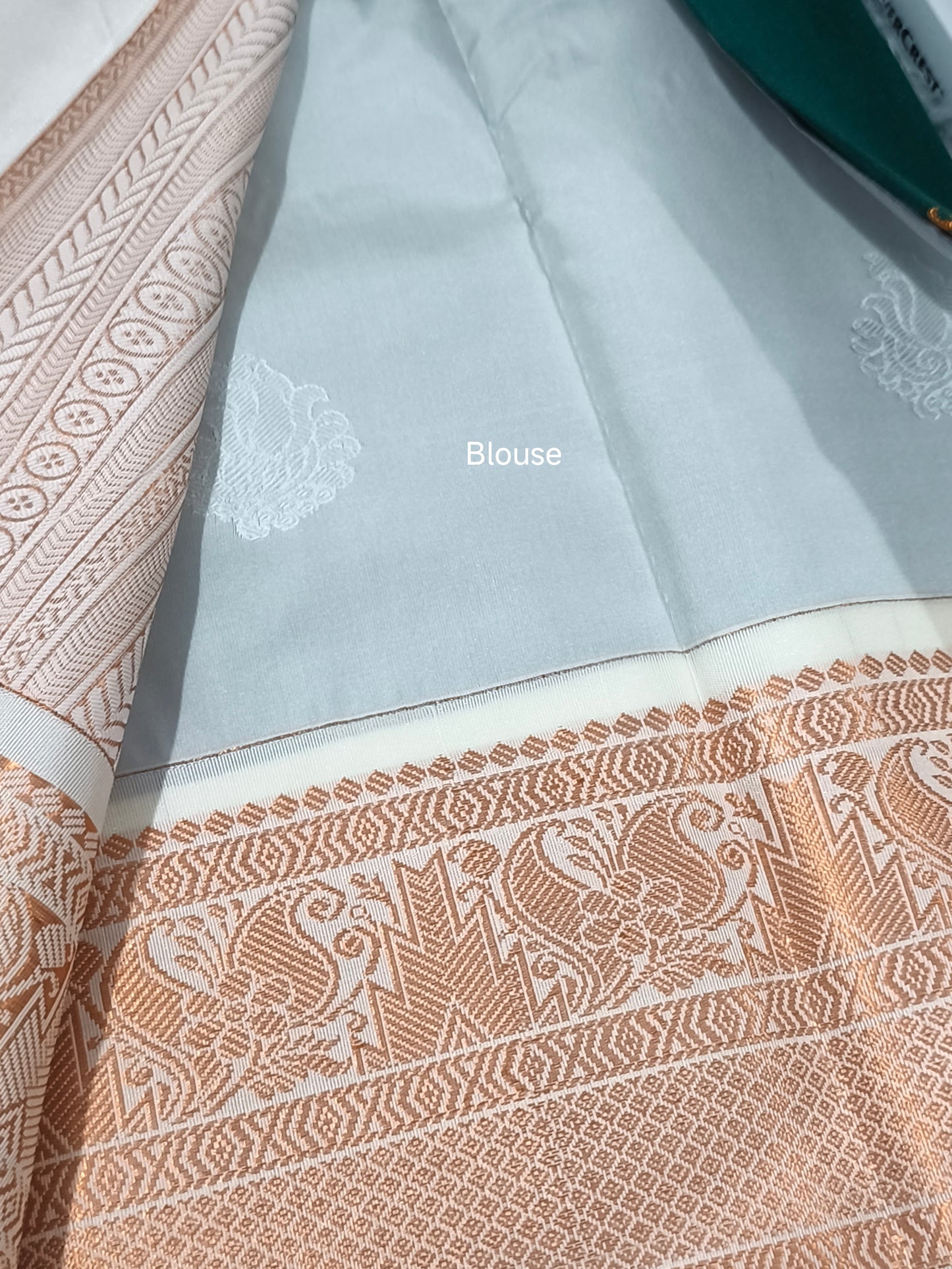 Korvai Premium Soft Silk Saree (Dark Green)