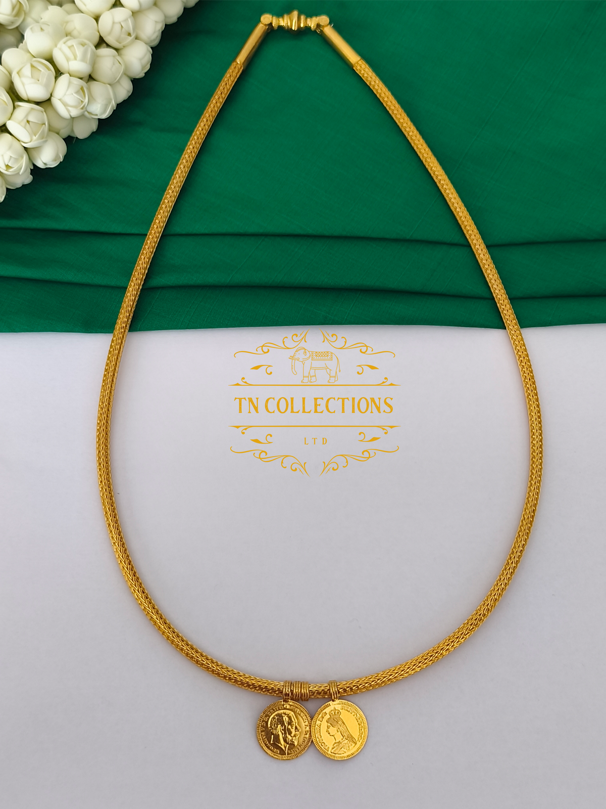22ct Gold Plated Traditional Hindu Thalikodi with Coins (19- 21 Pawn thickness)