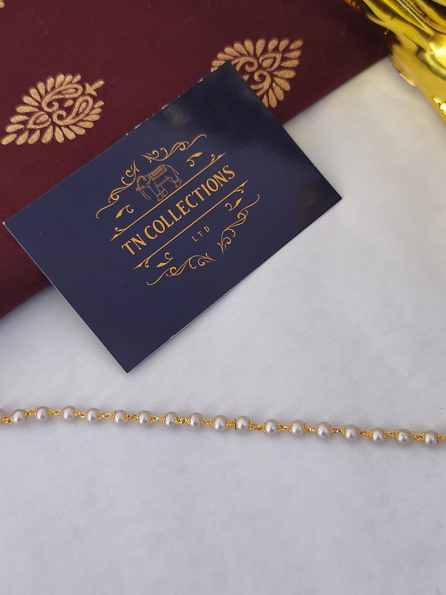 Gold finish Simple pearl hip chain