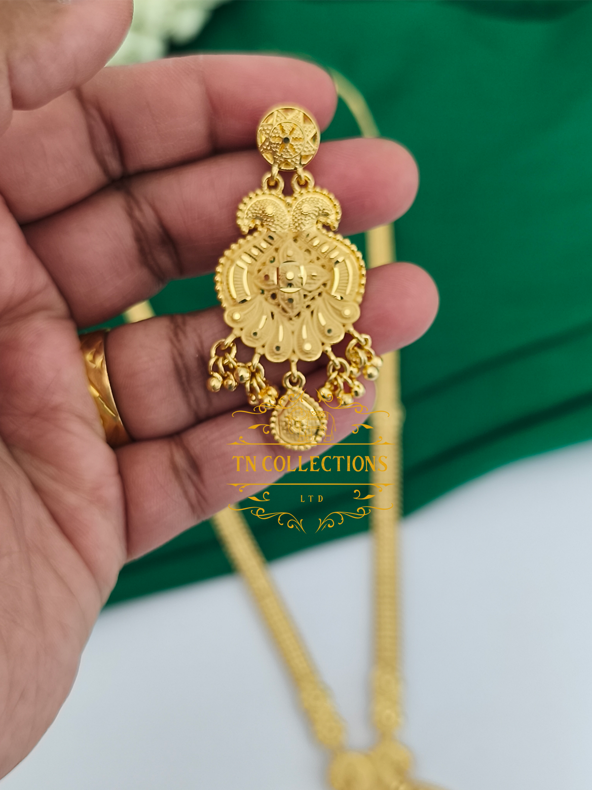 One Gram Gold Forming Haaram with Earrings