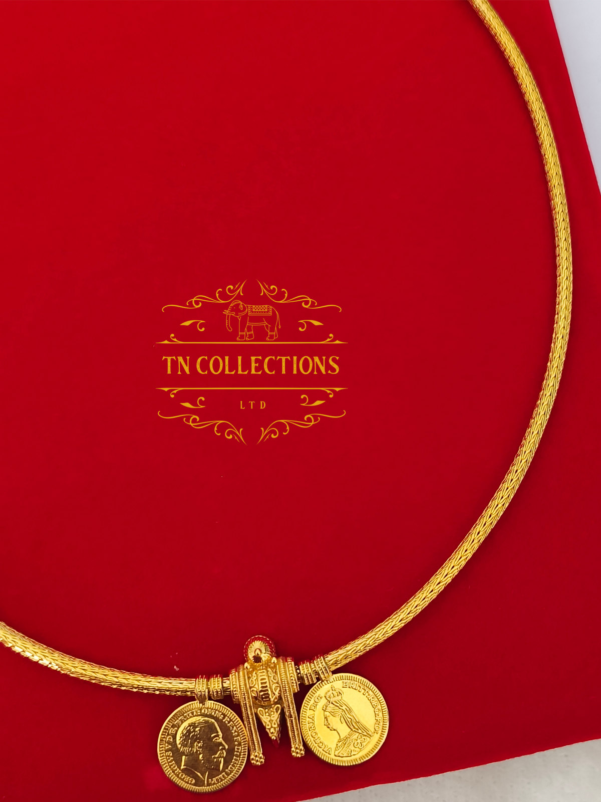 22ct Gold Plated Traditional Hindu Thalikodi with Kombu thali,thadai & Coins (7 -9 Pawn thickness)