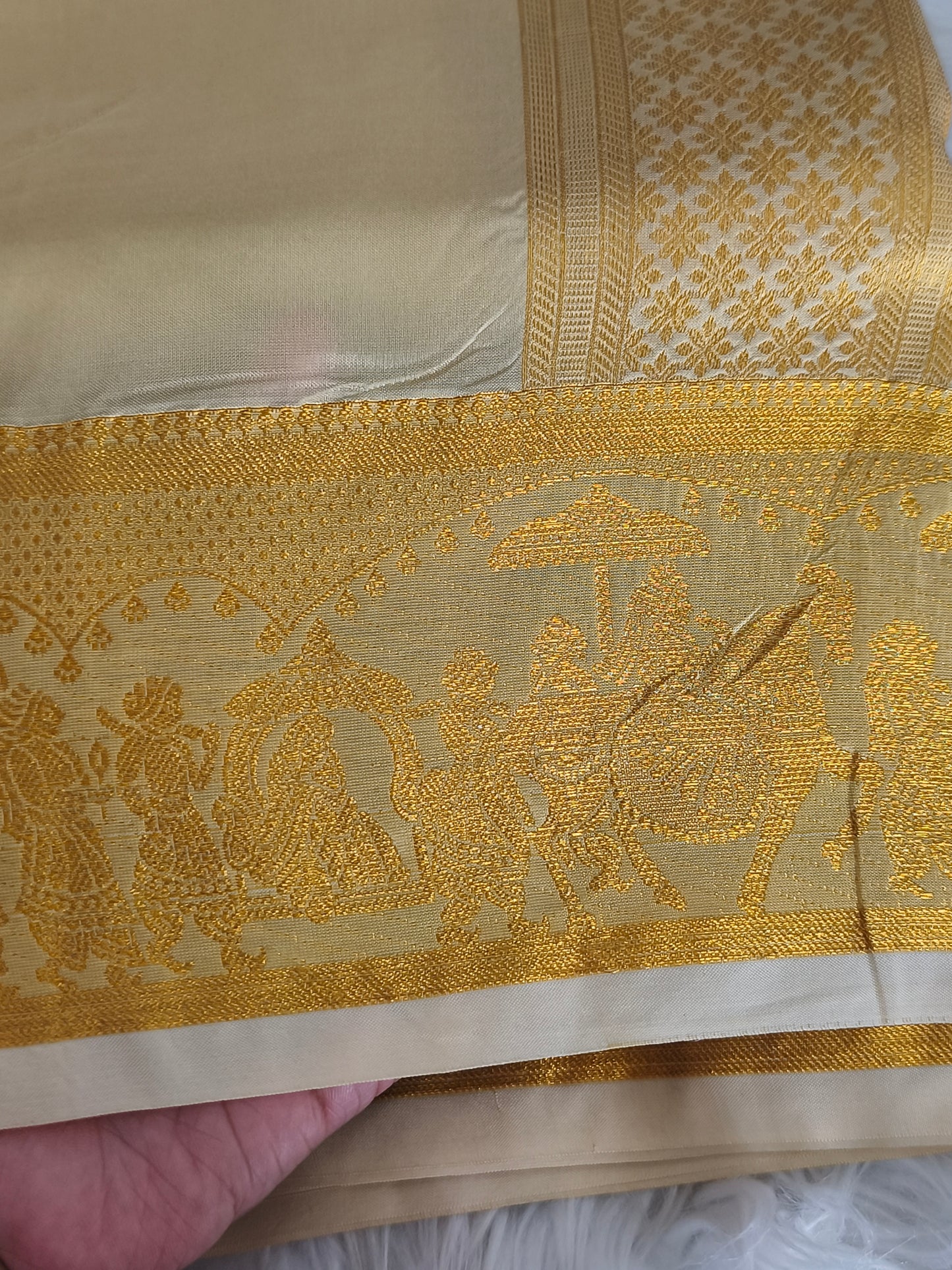 Luxury Pallakku Design Border Dhoti (Veshti) Shirt set