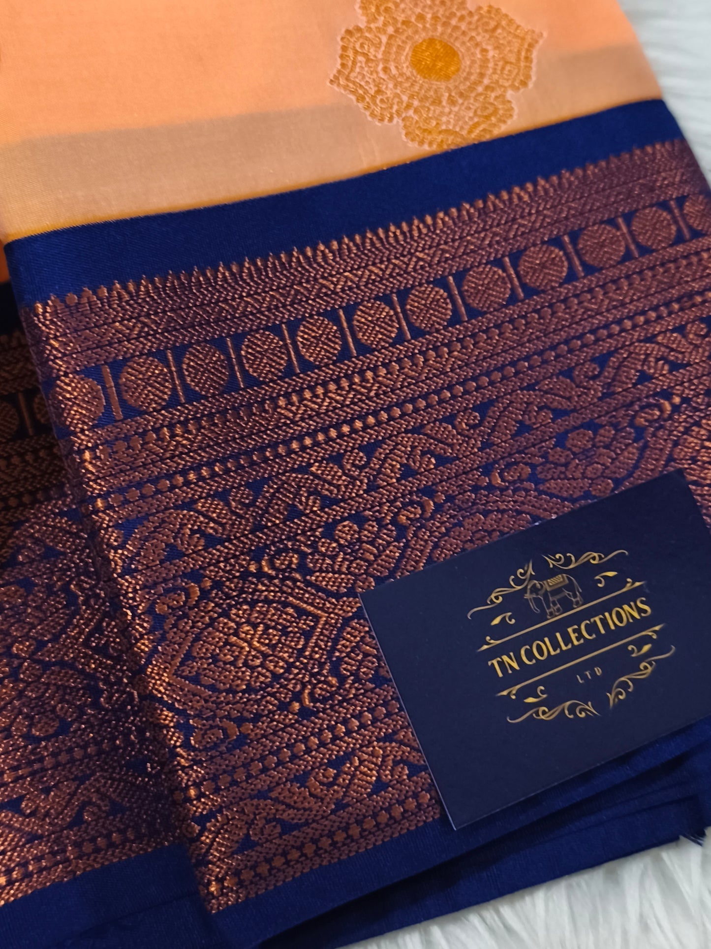 Premium Korvai soft silk saree with contrast blouse