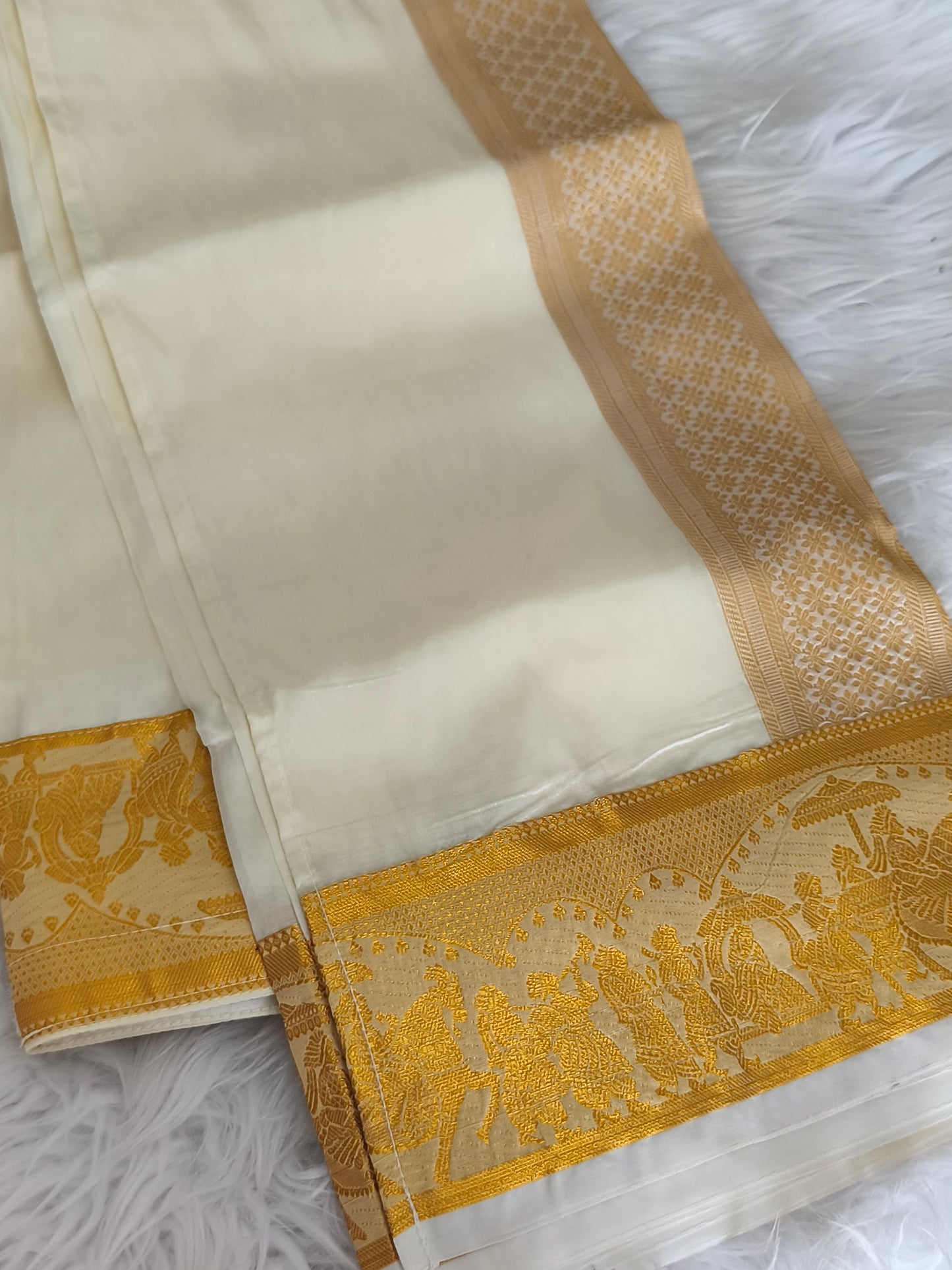 Luxury Pallakku Design Border Dhoti (Veshti) Shirt set