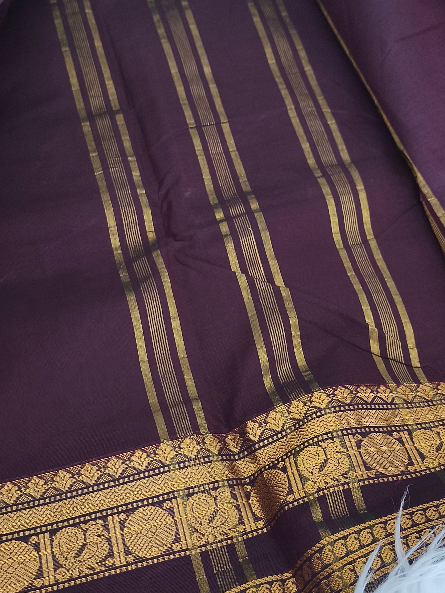 Trendy Coffee Brown Pure Kanchi Cotton Saree
