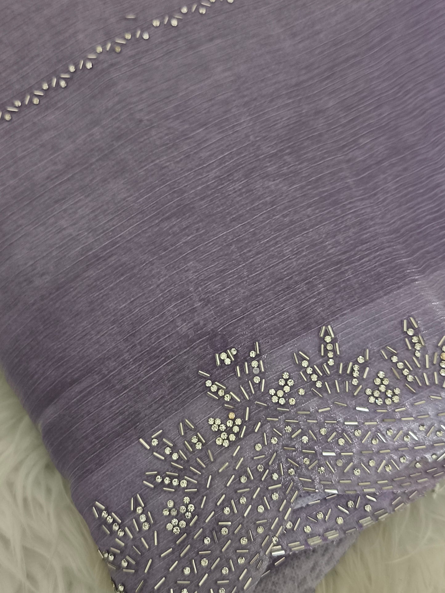Lavender colour Fendy Chiffon Party Saree