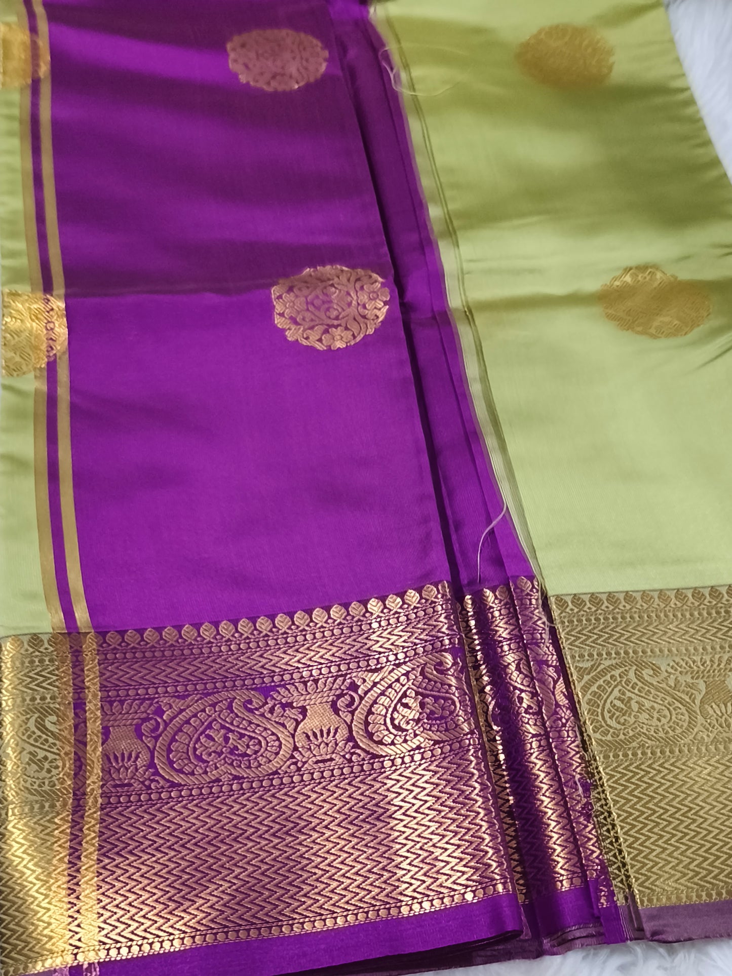 Luxury Semi Soft Silk Saree (Pastel Green)