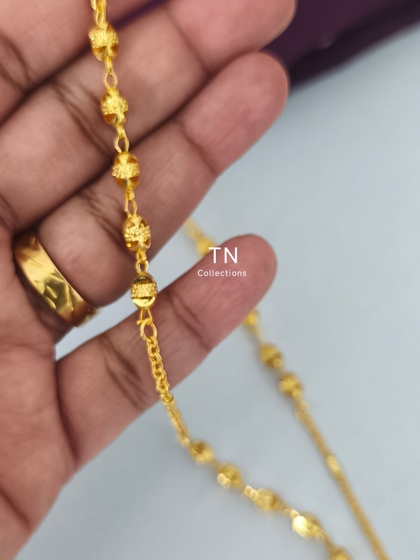 Gold plated simple ball chain