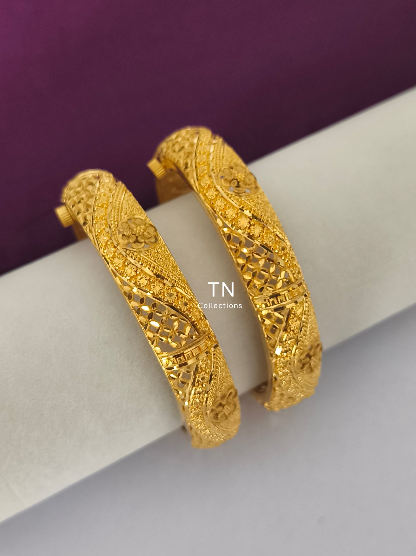 One gram gold forming Screw Bangles (Size 2.8)
