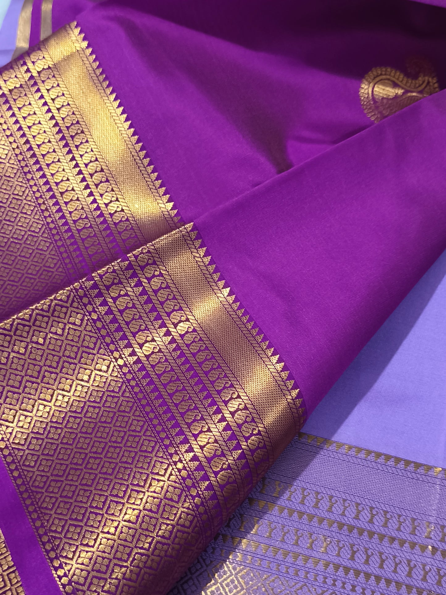Luxury Semi Soft Silk Saree (Lavender)