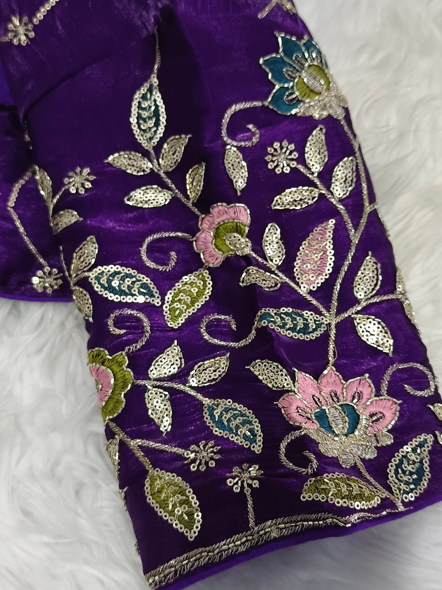 Readymade Saree Blouse(Purple)